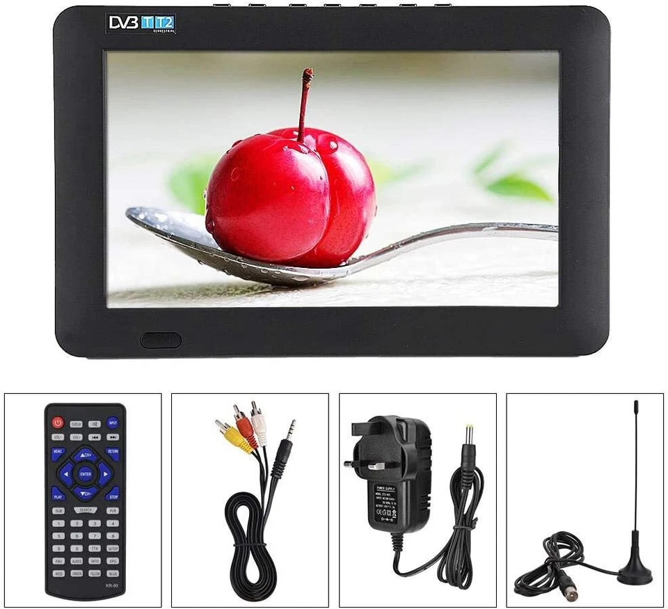 Portable Digital HD TV 1080P 9 Inch TFT Freeview TV 16:9 TFT-LED Analog Color TV - Image 2 of 4