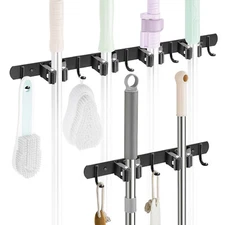 Wall Mount Broom Hanger Mop Holder, Stainless Steel Storage Tool Rack Organizer