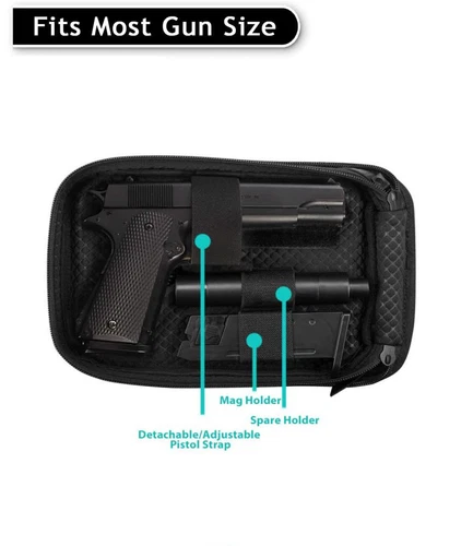Concealed Carry Gun Pouch, Handgun Shoulder Bag, Pistol Holster Pack Waist Pock - Picture 13 of 16