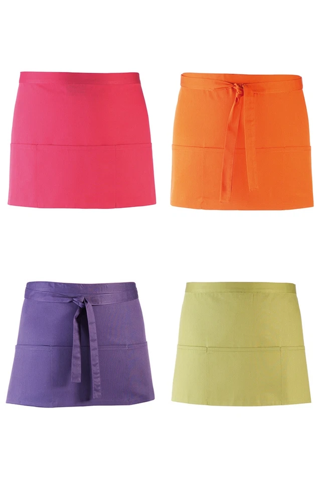 Premier Workwear Taschenschürze Kellnerschürze Bistro Schürze 60 °C waschbar 60