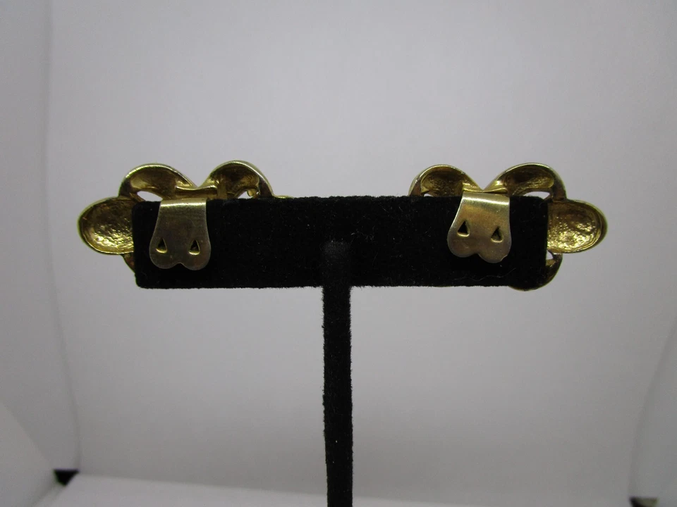 Винтажные золотистые клипсы для обуви 1980-е с мотивом заявления - Изображение 4 из 4