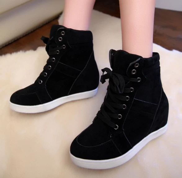 Black Velasco suede wedge sneakers - KeeShoes