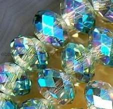 70pcs 5x8mm Multi-color AB Crystal Faceted Abacus Gems Loose Beads