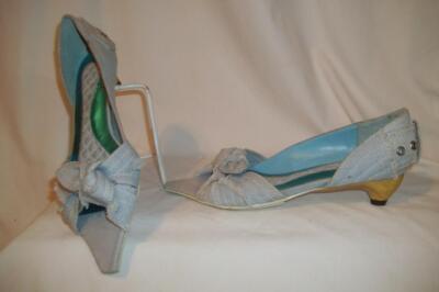 IRREGULAR CHOICE Blue Textile Knot Detailed Sandal Shoes 37