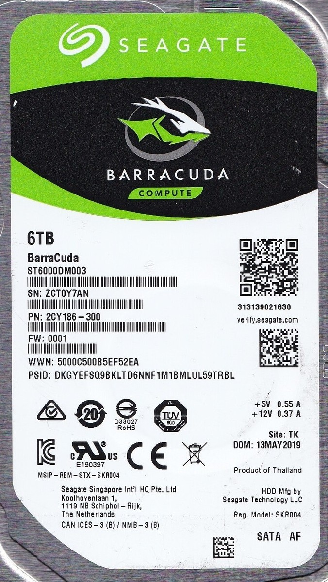 ★6TB★【美品】Seagate Barracuda ST6000DM003 Seagate BarraCuda 6TB 5400 RPM 3.5