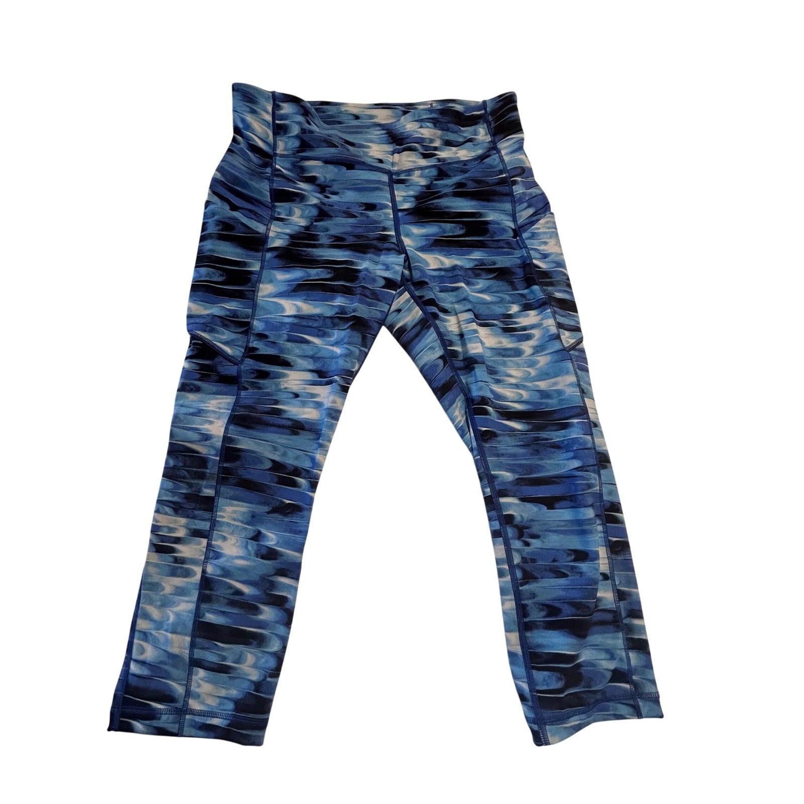 Lululemon Align High Rise Crop Leggings Blue Abstract Print Size 10