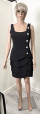 BELLVILLE SASSOON LORCAN MULANY FORMAL COCKTAIL BLACK MINI DRESS SIZE M/10  NEW