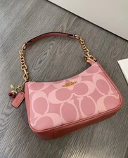 COACH Teri Shoulder Bag In Signature Canvas CAL51 Powder Pink NWT ZJ