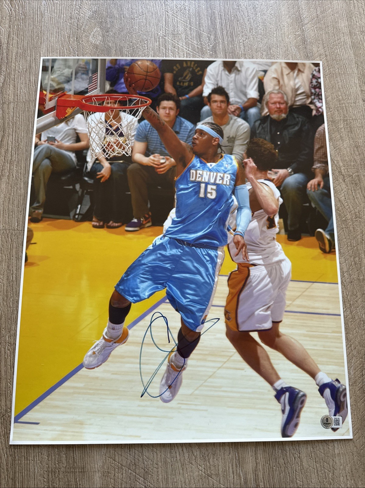 Carmelo Anthony Autographed Signed Denver Nuggets 16x20 Photo Layup Beckett COA 