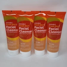 Kissable Fresh Start Facial Cleanser with Exfoliating Beads 8 oz (4 Pack)