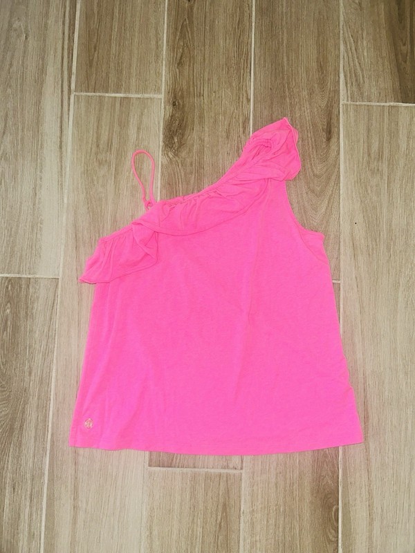 Lilly Pulitzer Pink One Shoulder Kids Girls Top XL 12-14