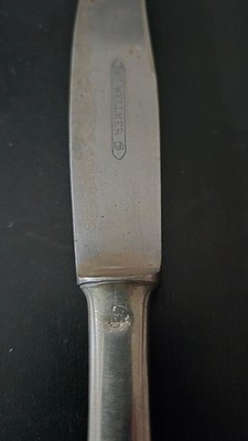 1 Messer ''Skull''WELLNER Stempelung,silbern Besteck Teil,Husar NS Kantine Totenk?