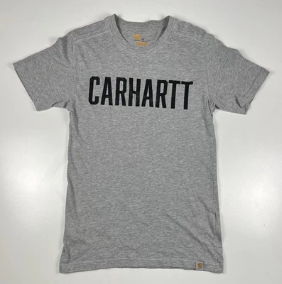 Carhartt T-Shirt Grise Homme XS Logo Original Coton Manches Longues Col Rond - Photo 1/4