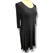 Small Lush Black Tshirt Dress 3/4 Sleeve Soft