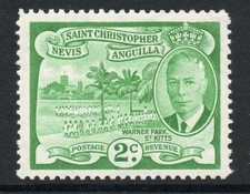 St Kitts 1952 2c Green SG 95 Mnh.