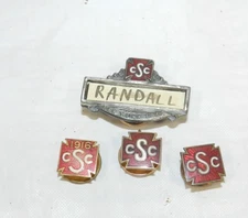 4 vtg CSC CIVIL SERVICE COMMISSION pin lot 1912 1916 enamel screw back name tag
