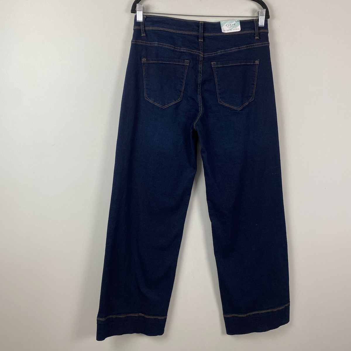 Curve Appeal High Rise Wide Leg Jeans Size 6 / 28 Dark Wash Blue
