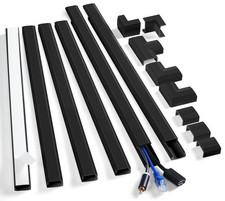 TV Cord Cover Kit 94.5in - 6 Pack Paintable Self-Adhesive Cable Raceway Black