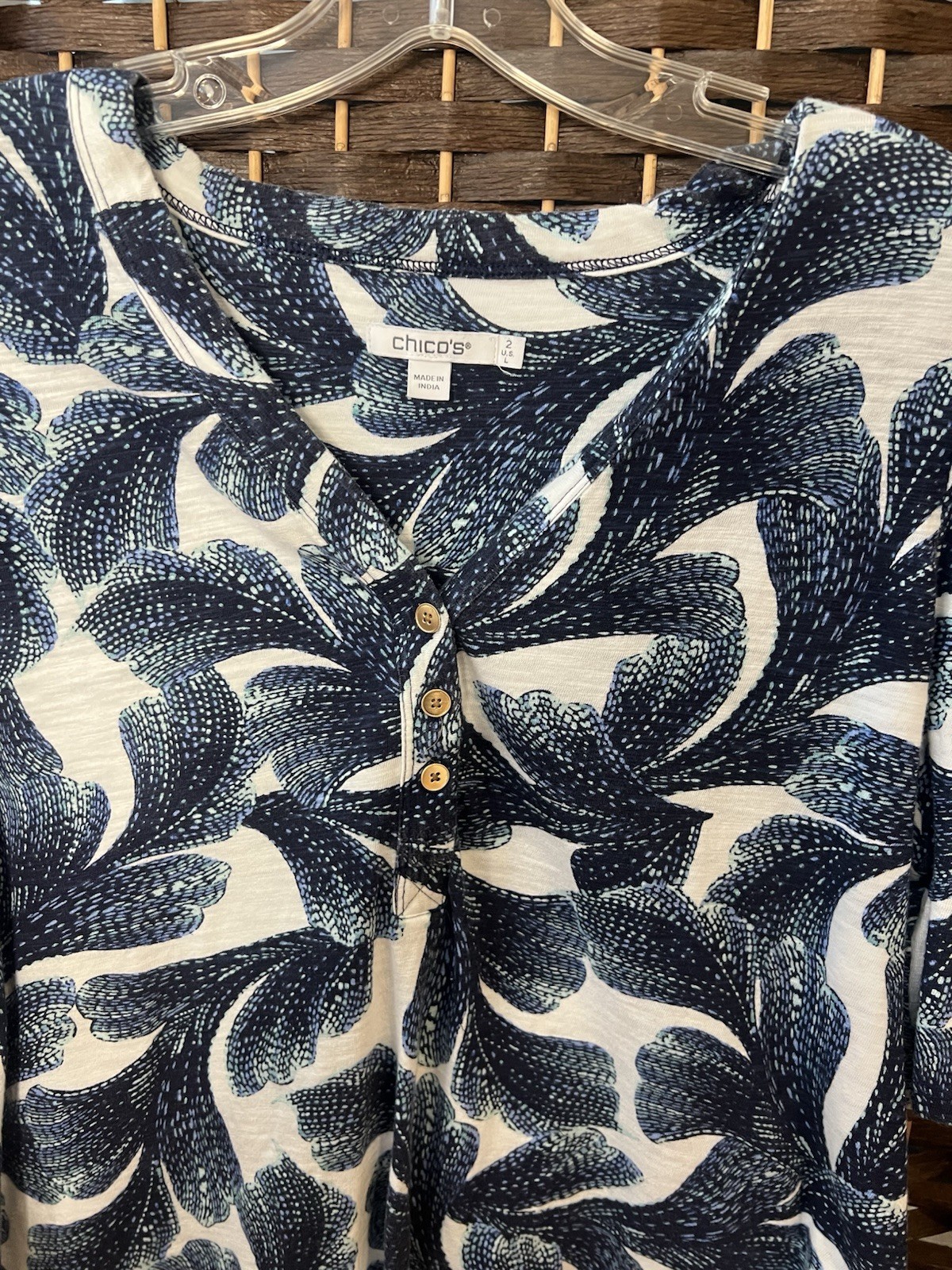 Chicos Cotton 3 Button Top - image 2