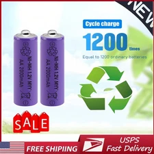 AA Batteries Rechargeable Battery 2000mAh Power Charger lot ,USA STOCK!