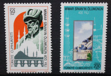 TURKEY 1988 Architect Mimar Sinan 400th Anniversary. Set of 2. MNH. SG2987/2988.