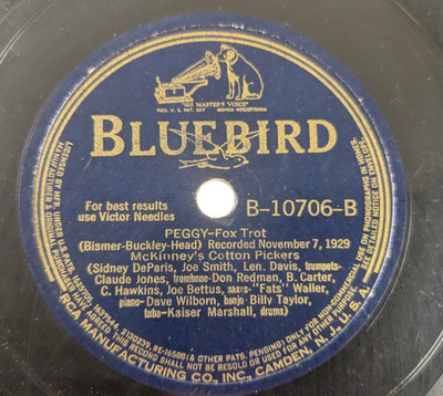 McKinney's Cotton Pickers - 78 RPM Bluebird - Peggy / I'd Love it - R4