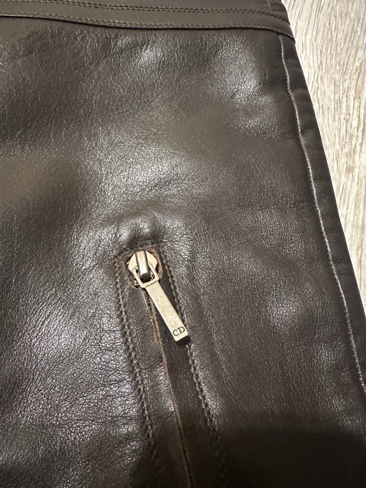 Vintage Christian Dior Brown Leather Knee High Boots D Buckle EU 37 US 7 thumbnail 9