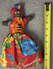 Topsy Turvy Jamaican Folk Art Handmade Reversible Cloth Doll Souvenir Plush 9"