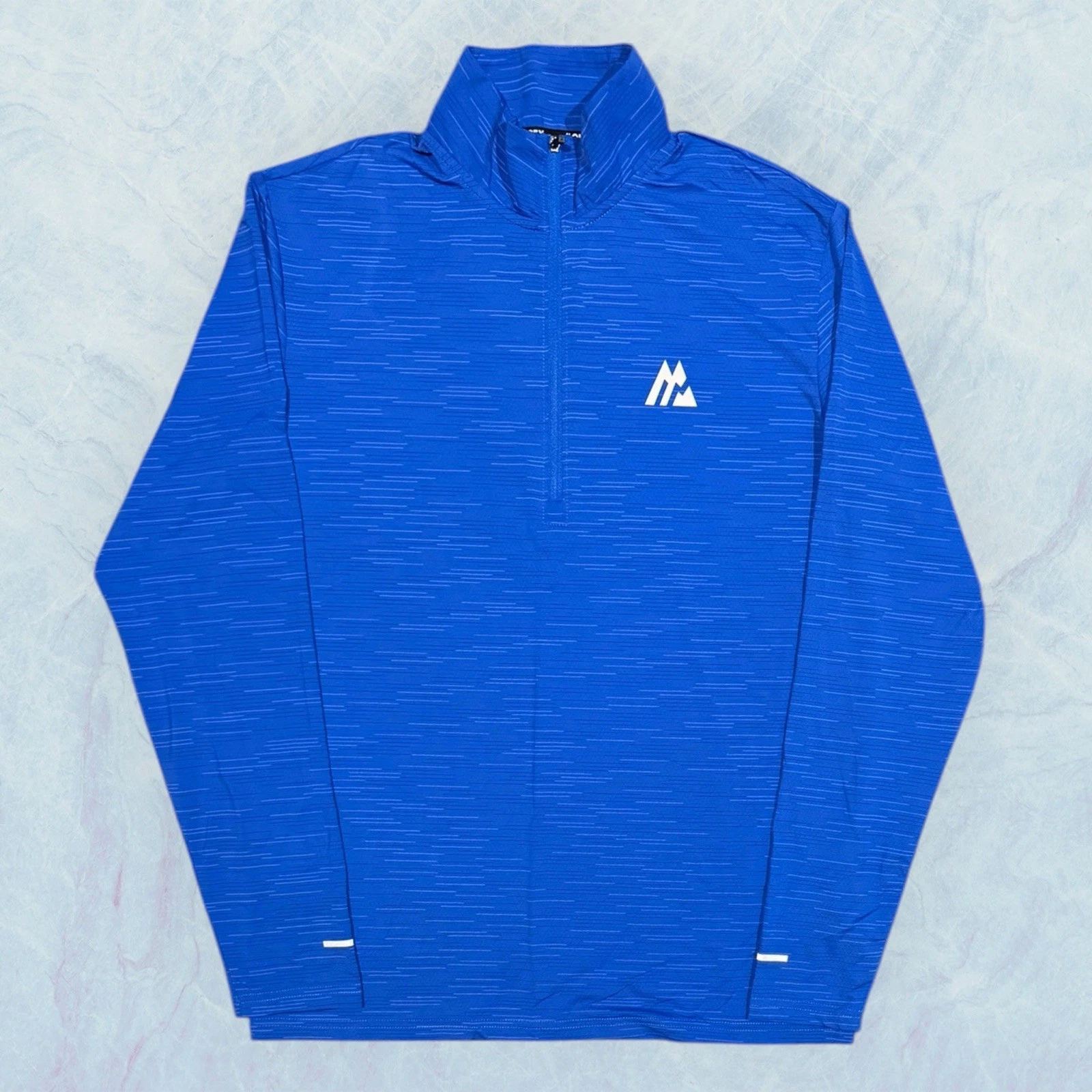Mens Blue Montirex Trail 1/4 Zip Top - Running Gym Active Size Medium (M) U15