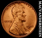 1945 Lincoln Wheat Cent - Red Choice Gem Brilliant Unc  No Reserve  #J9666