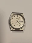 Vintage Seiko Quartz Stainless Steel Men's Watch with Day Date, Parts or Repair