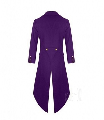 Retro Victorian Steampunk Swalow Gothic Tailcoat Men Jacket Ringmaster Tail Coat - Picture 11 of 13