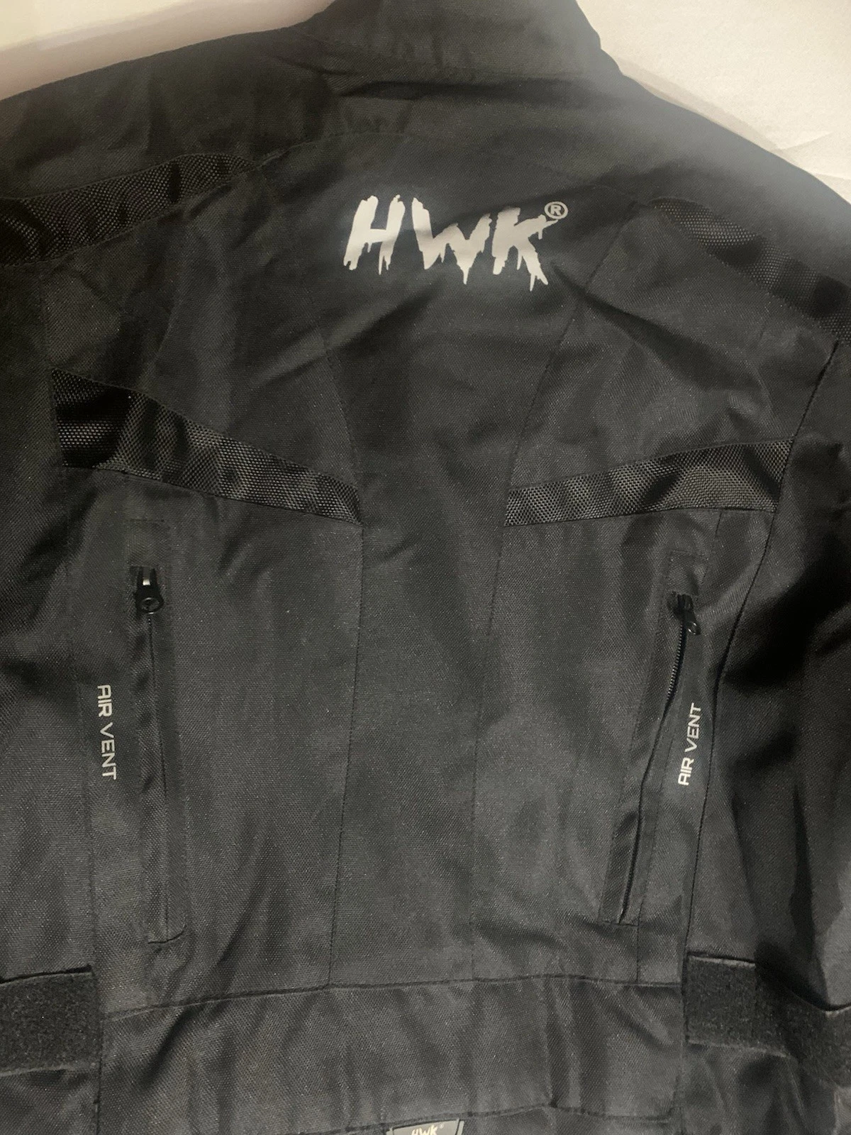 HWK Men's Black Motorcycle Jacket Zip (Pads) Ventilated Mesh Stand-Up Collar, L  image 6