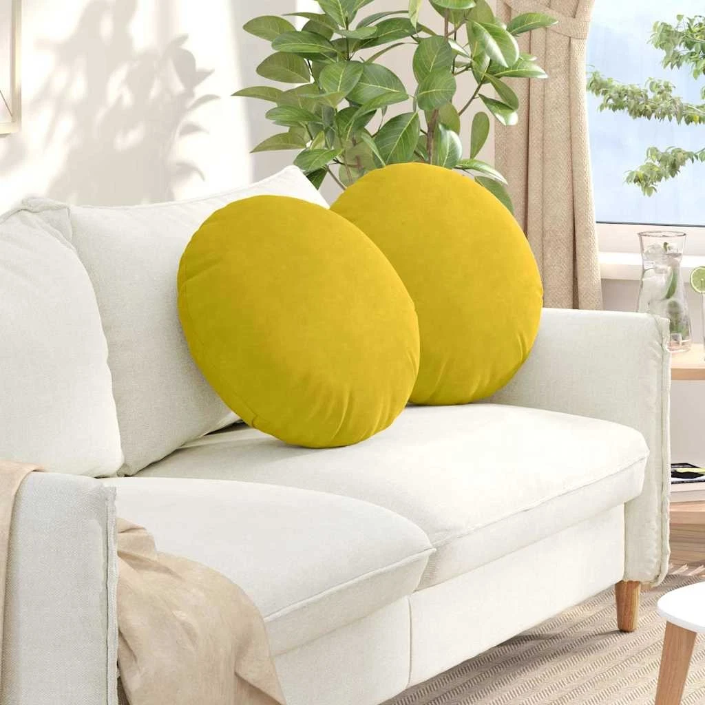 Copricuscini Decorativi Per Divano Letto, Soggiorno, 55 X 55 Cm Set Da 2 Cuscini Decorativi Gialli In Stile Bohemien Federe In Velluto A Coste 98818586