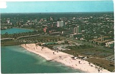 St. Petersburg Florida Aerial View North Shore Pool Beach Cityscape 1977 Posted