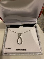 sterling silver genuine diamond necklace