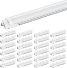 8FT T8 LED Tube Lights 45W 6000K Super Bright Frosted High Output FA8 Single Pin