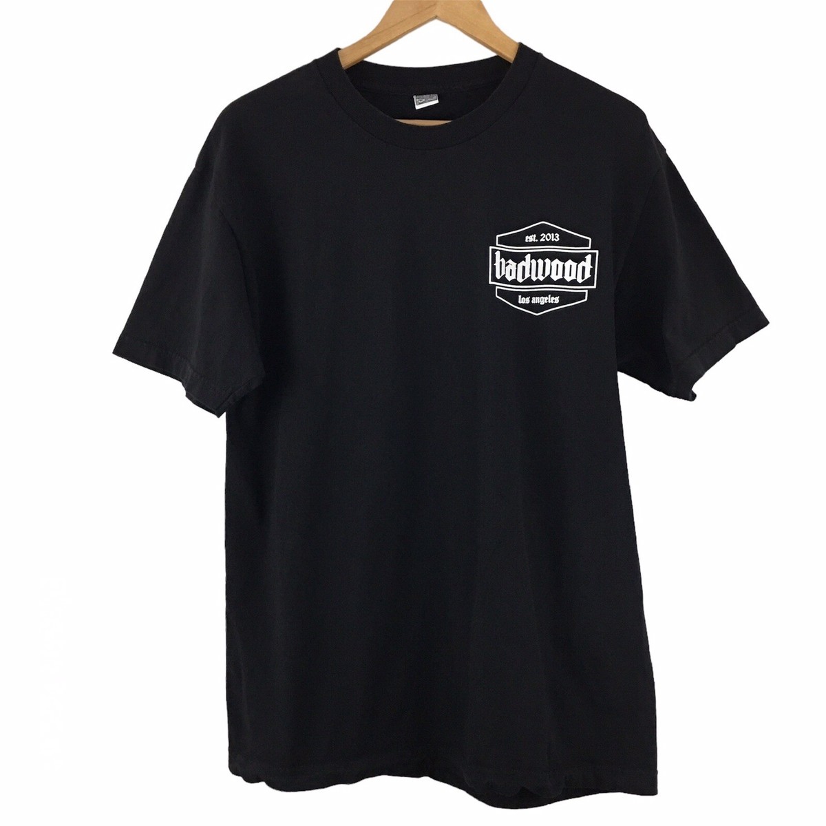 Badwood Graphic Streetwear Logo Short Sleeve T-shirt Black