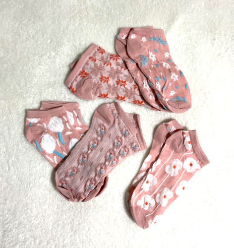 petal rose pink ankle socks texture cute 5 pairs embroidery soft small/medium - Picture 8 of 24