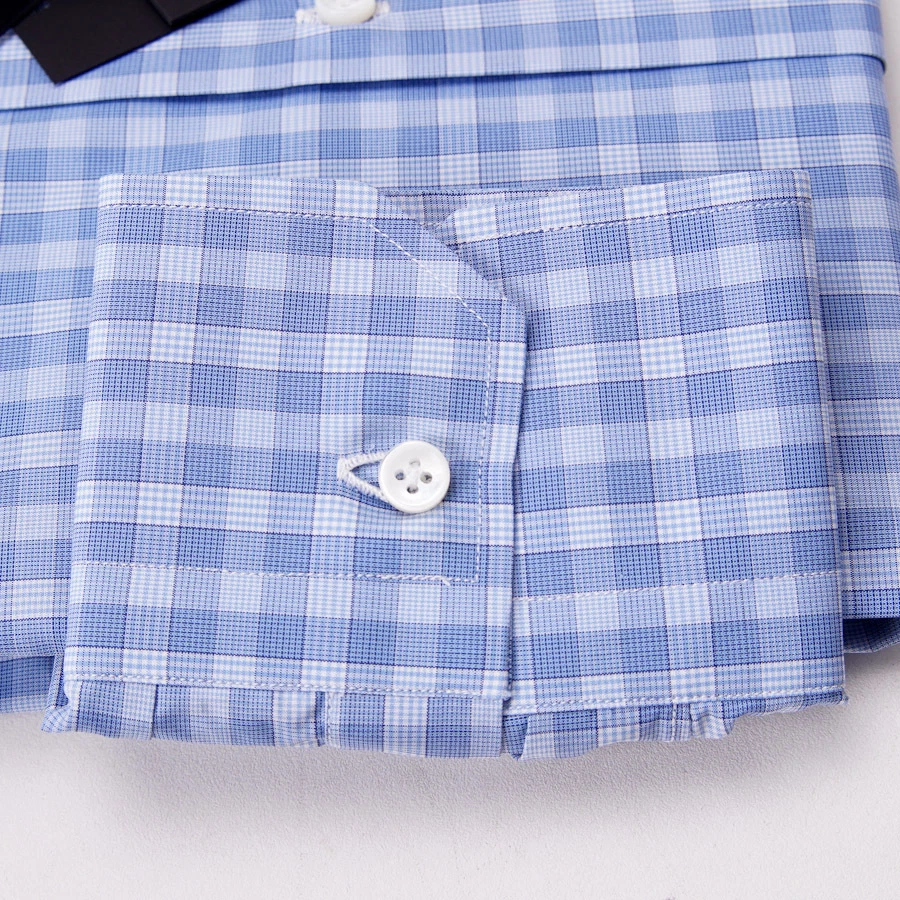 Новый с Ярлыками $375 SARTORIA PARTENOPEA небесно-голубой чек хлопковая рубашка 16 x 35 классический крой - Изображение 2 из 4