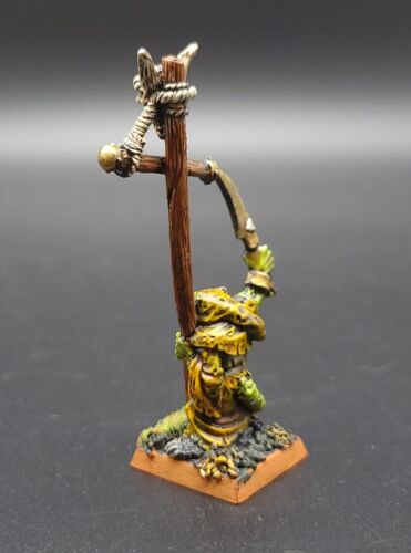 1 Skaven Plague Monk portabandiera dipinto in metallo Warhammer WFB AoS miniatura - Foto 3 di 3