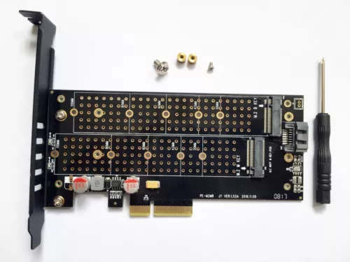 M.2 NVME NGFF SATA 2280 22110 SSD to PCI-E 4.0 X4 Adapter Card