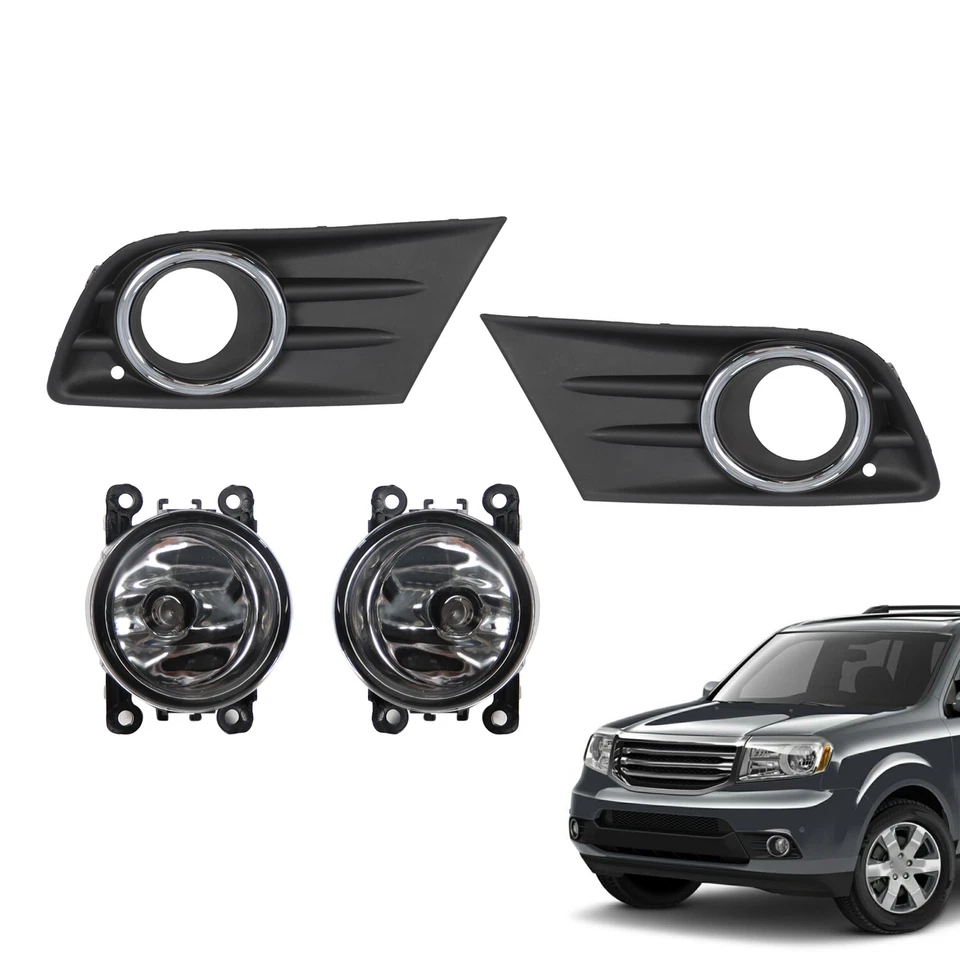 Fog Light W/Cover+Chrome Trim For Honda Pilot 2012-2013-2014-2015 Foto 2 de 4
