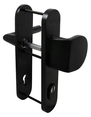 Haustür ES2 Schutzbeschlag Heros Schwarz HS-92 mit Knauf ZA Türklinke Türdrücker