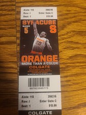 Colgate @ Syracuse NCAA Men's Basketball Unused Ticket Stub 11/25/2012 Triche