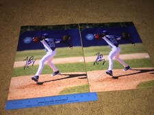 Lot of (2) YADIER ALVAREZ LOS ANGELES DODGERS SIGNED 11X14 BASEBALL PHOTOGRAPH