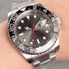 40mm Tandorio Sterile Gray Black Dial NH35A Date Automatic Mens Watch Sapphire