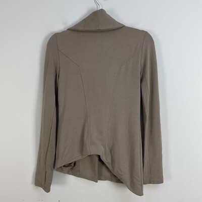 Helmut Lang Womens XS Taupe Villous Knit Moto Jacket Asymmetric