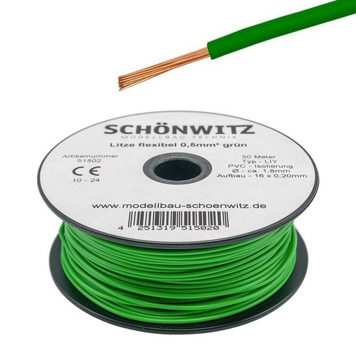 Litze Kabel 0,5mm² LIY Kupferschaltlitze 50 Meter Spule 0,50mm² Cu Ringleitung - Bild 7 von 22