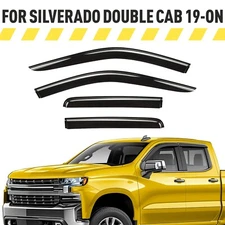 Side Window Deflectors Rain Guards for 2019-2026 Chevy Silverado Double Cab